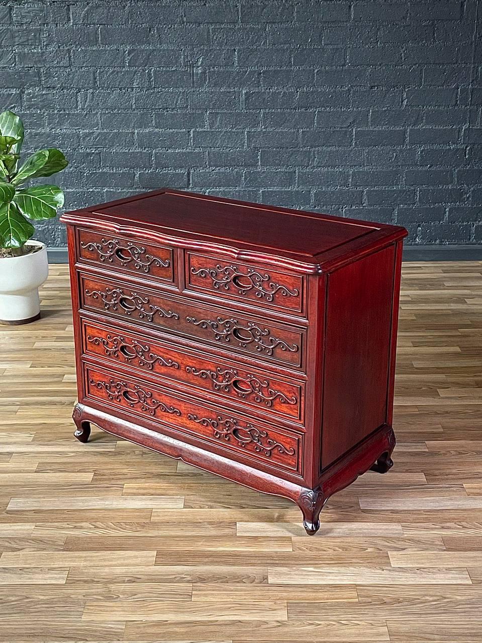Américain Commode de bureau vintage en bois de cerisier de style oriental asiatique en vente