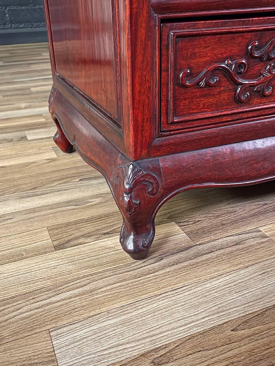 Commode de bureau vintage en bois de cerisier de style oriental asiatique en vente 2