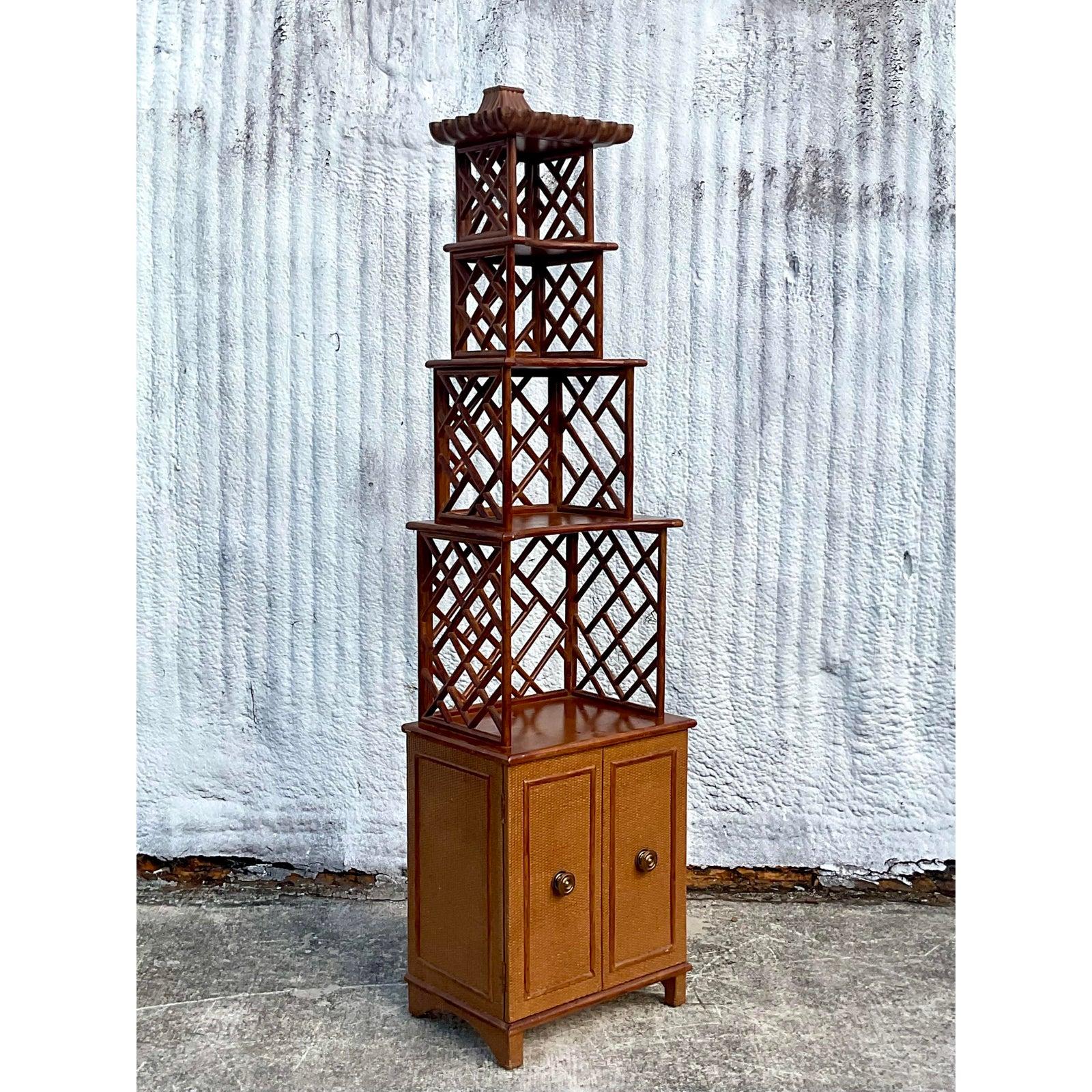 20th Century Vintage Asian Pagoda Etagere
