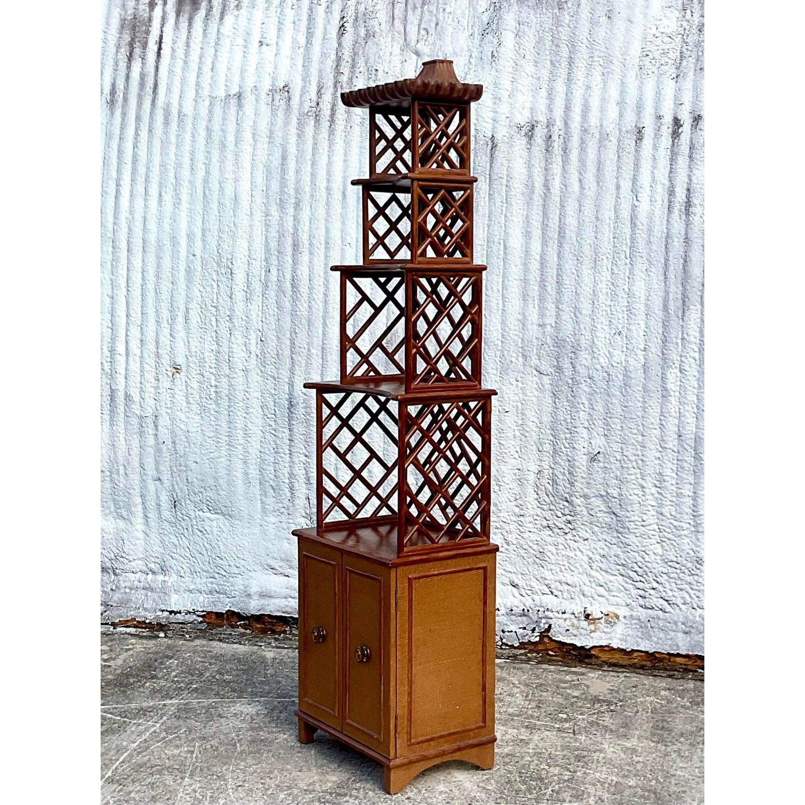 Vintage Asian Pagoda Etagere 1