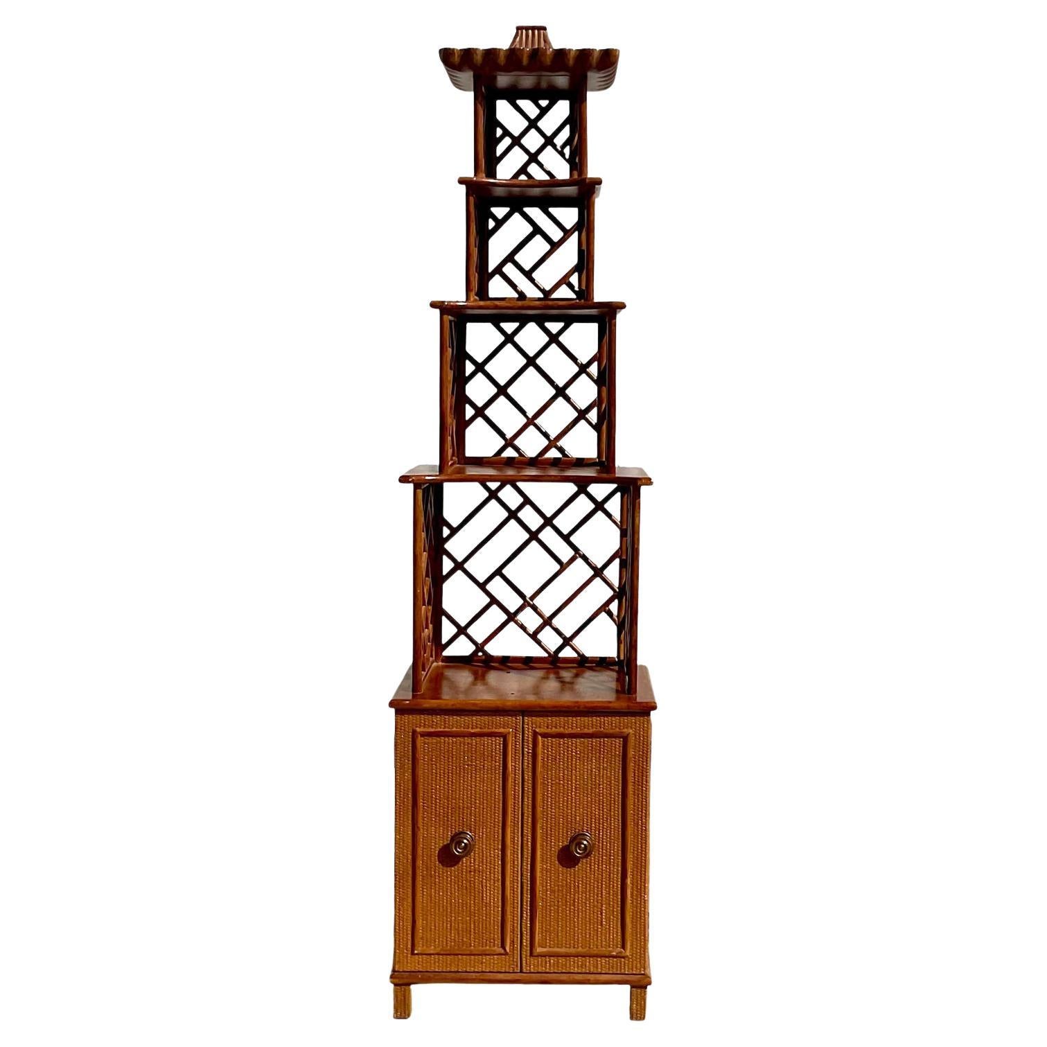 Vintage Asian Pagoda Etagere