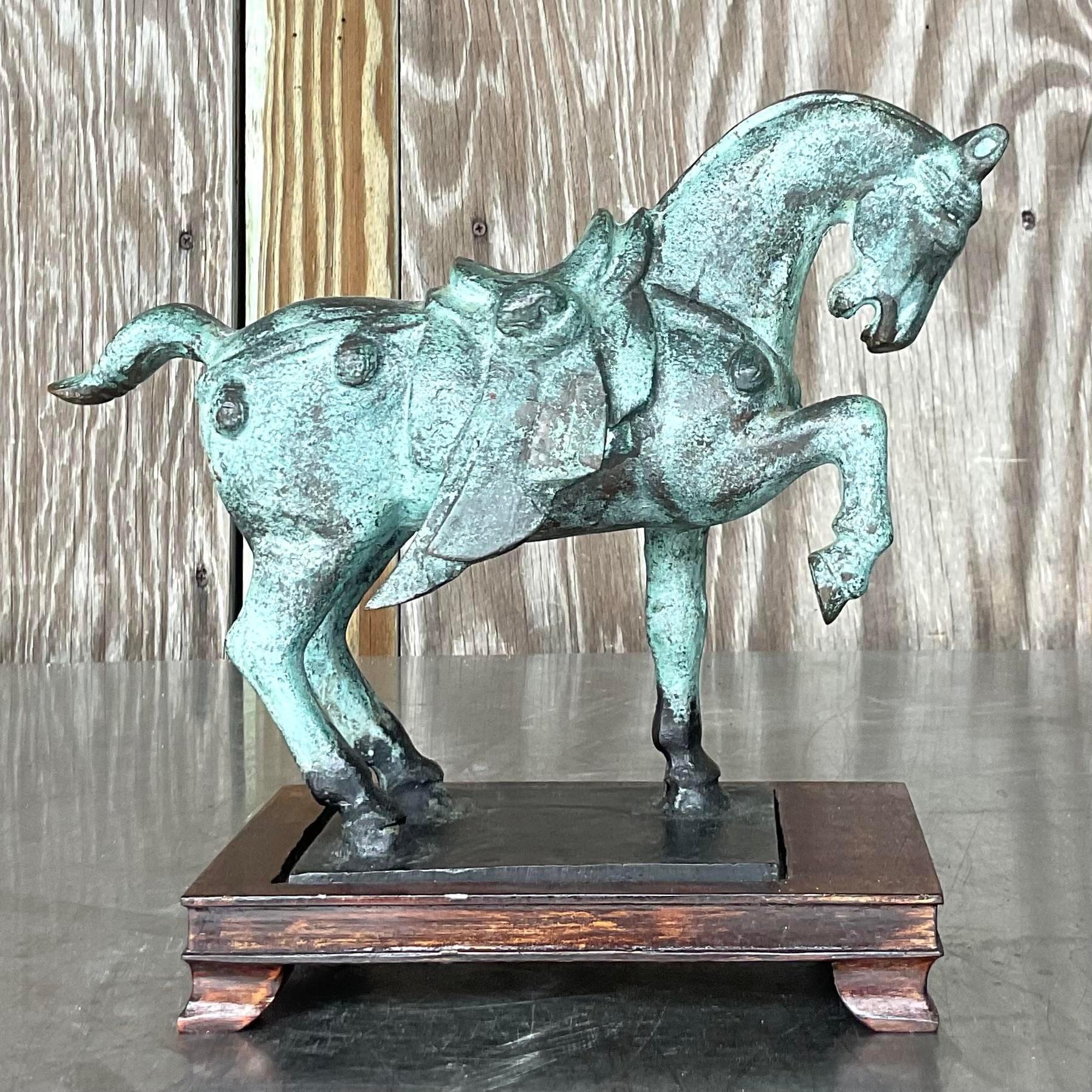Vintage asiatique patiné Tang Dynasty Cheval Bon état - En vente à west palm beach, FL