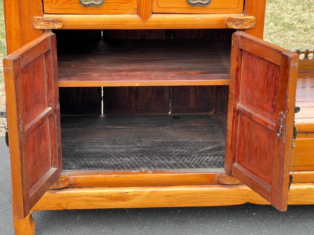 Vintage Asian Pine Etagere Display Cabinet For Sale 6