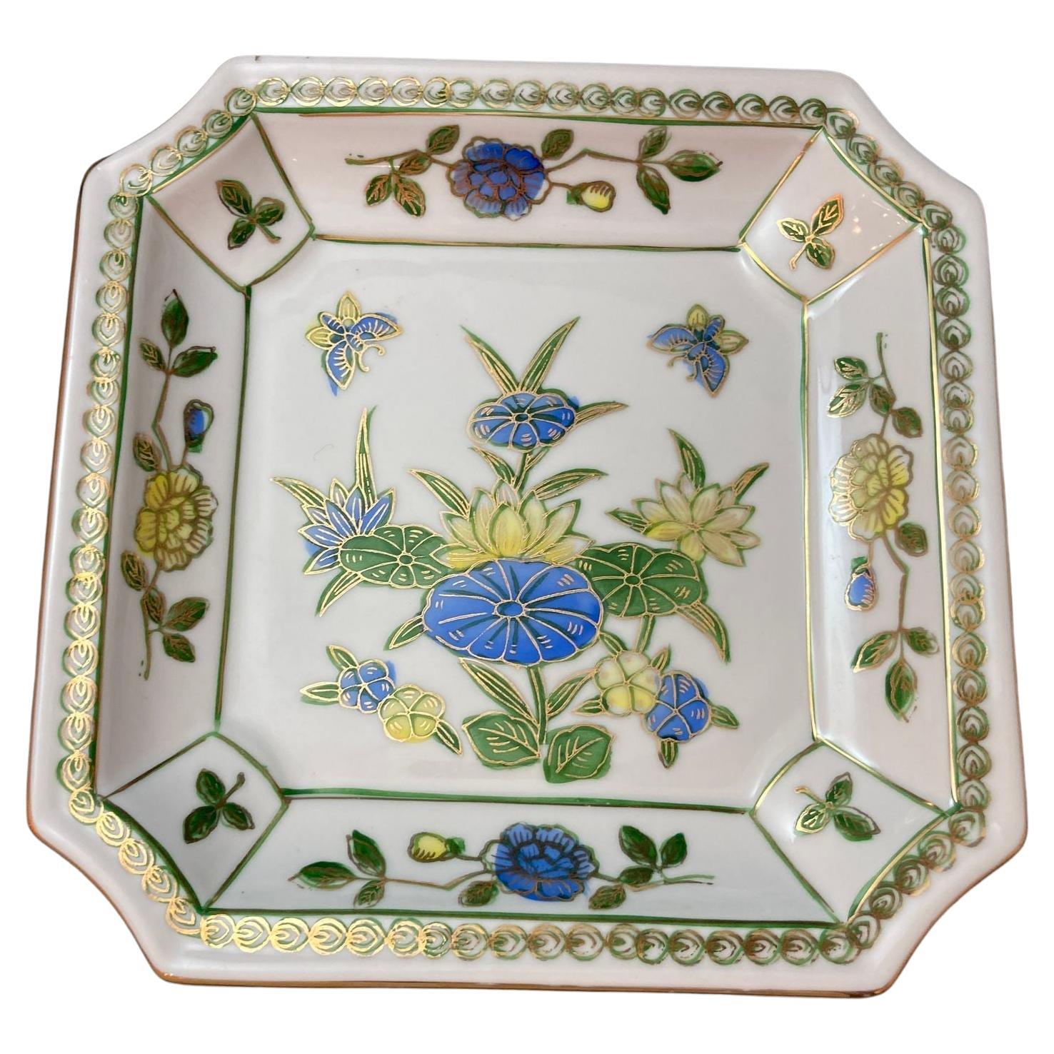 Vintage Asian Porzellan achteckigen Aschenbecher Dish Catchall