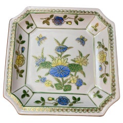 Cendrier octogonal vintage en porcelaine asiatique