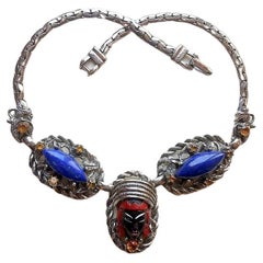 Collier vintage de la princesse Selro Selini asiatique, bijoux Blackamoor