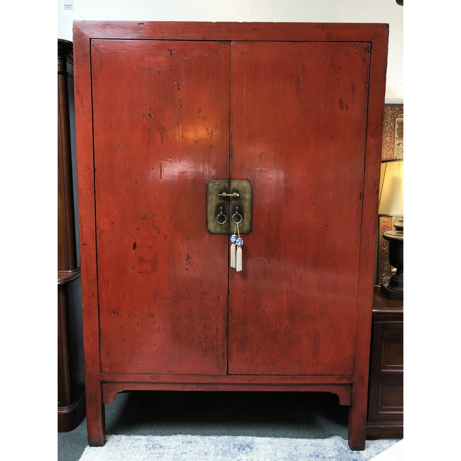 red asian cabinet