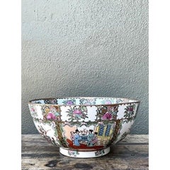 Vintage Asian Rose Famile Centerpiece Bowl