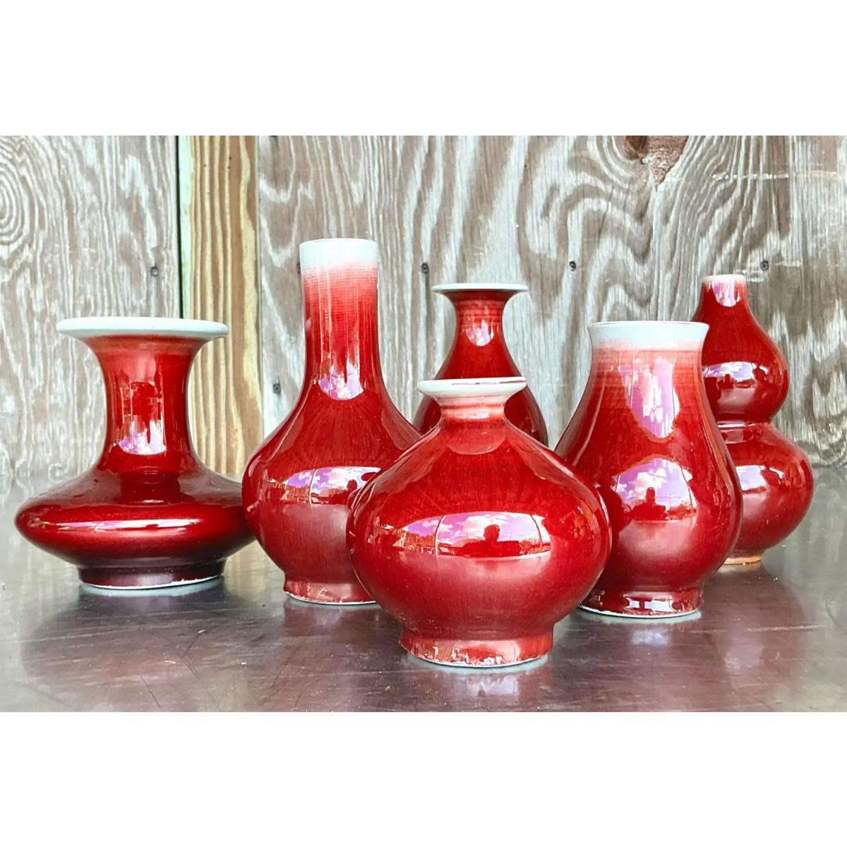 Vasi asiatici d'epoca in ceramica smaltata Sang De Beauf - Collectional 6 in vendita 3