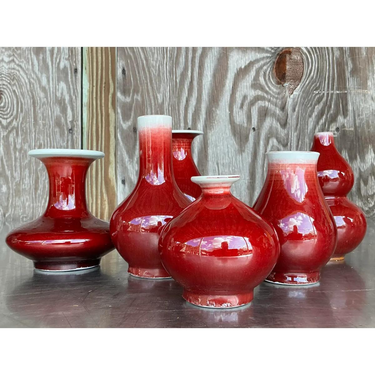 Vasi asiatici d'epoca in ceramica smaltata Sang De Beauf - Collectional 6 in vendita 4
