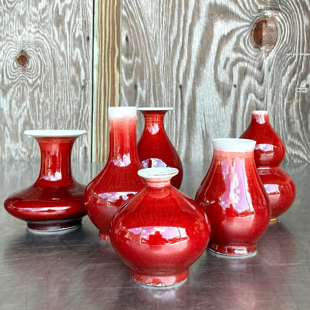 Vasi asiatici d'epoca in ceramica smaltata Sang De Beauf - Collectional 6 in vendita 2