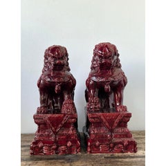 Vintage Asian “Sang De Bouf” Foo Lions - A Pair