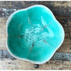 Vintage Asian Scalloped Floral Bowl