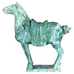 Vintage Asian Soapstone Horse Sculpture