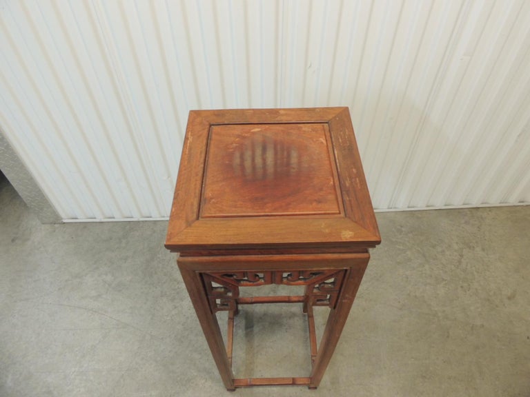 Vintage Asian Square Pedestal or Plant Stand at 1stDibs