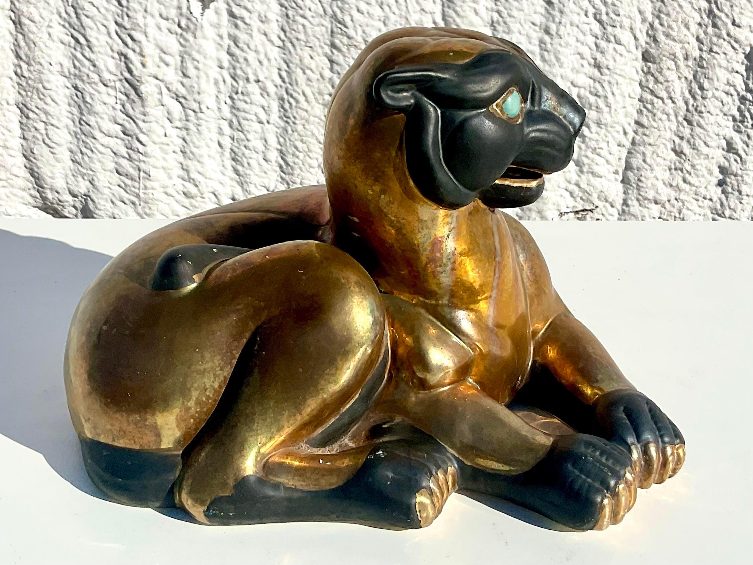 Vintage Asian Stamped Gilt Baby Panther For Sale 5