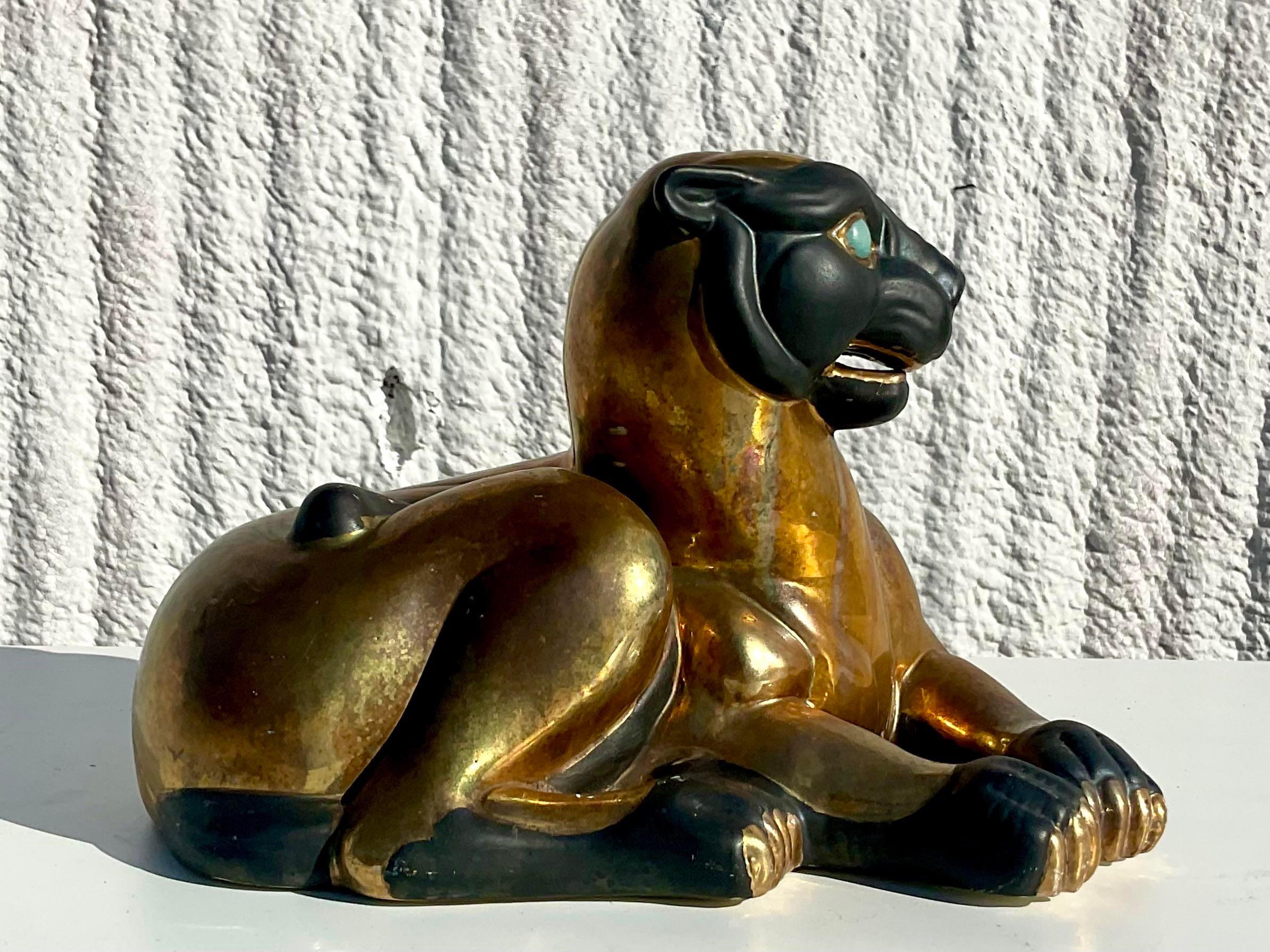 Vintage Asian Stamped Gilt Baby Panther For Sale 2