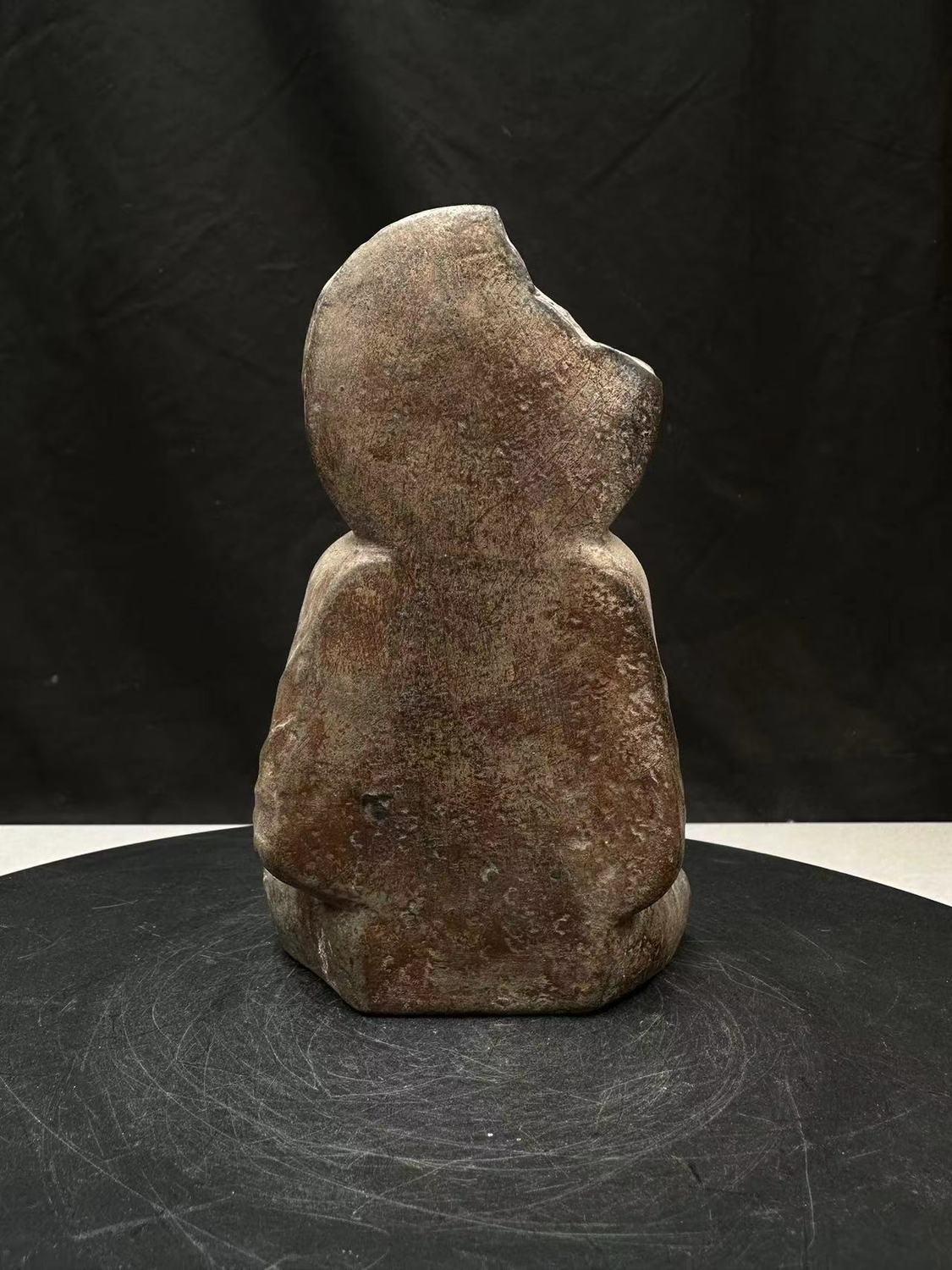 20ième siècle Vintage Asian Stone Carving Gandharan Buddha Statue - Ancient Style Buddhist Art en vente