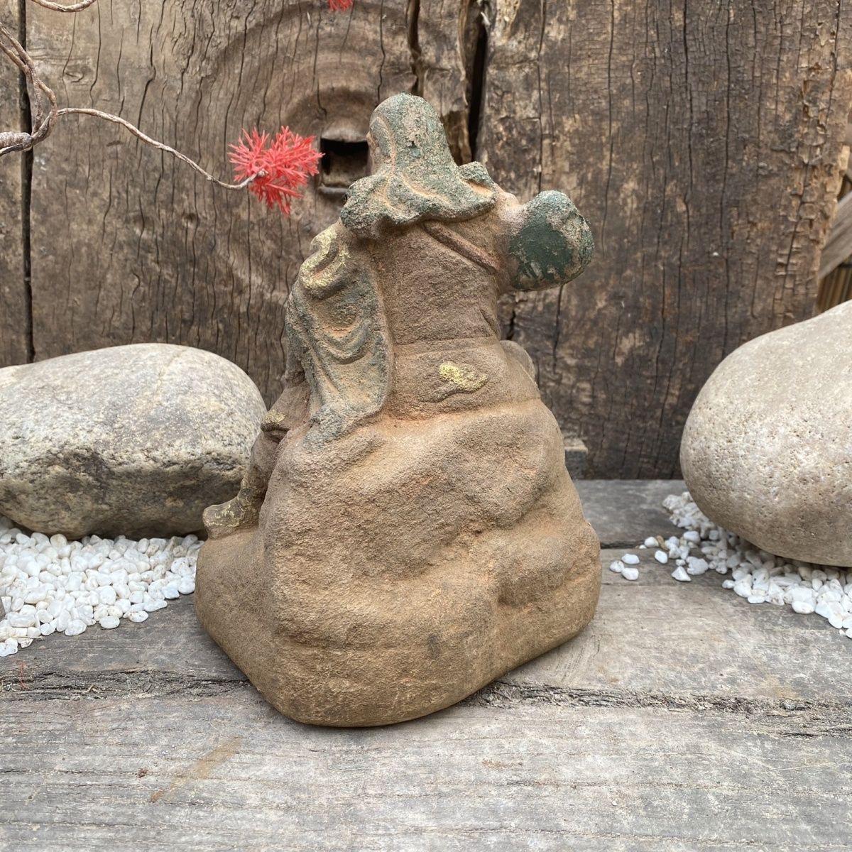 Vintage Asian Stone Carving General Guan Yu Statue For Sale 3