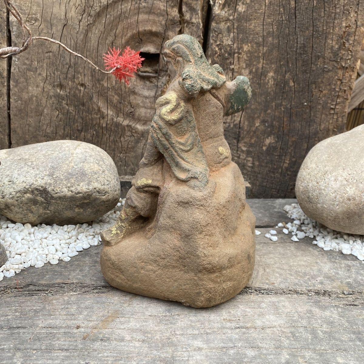 Vintage Asian Stone Carving General Guan Yu Statue For Sale 4