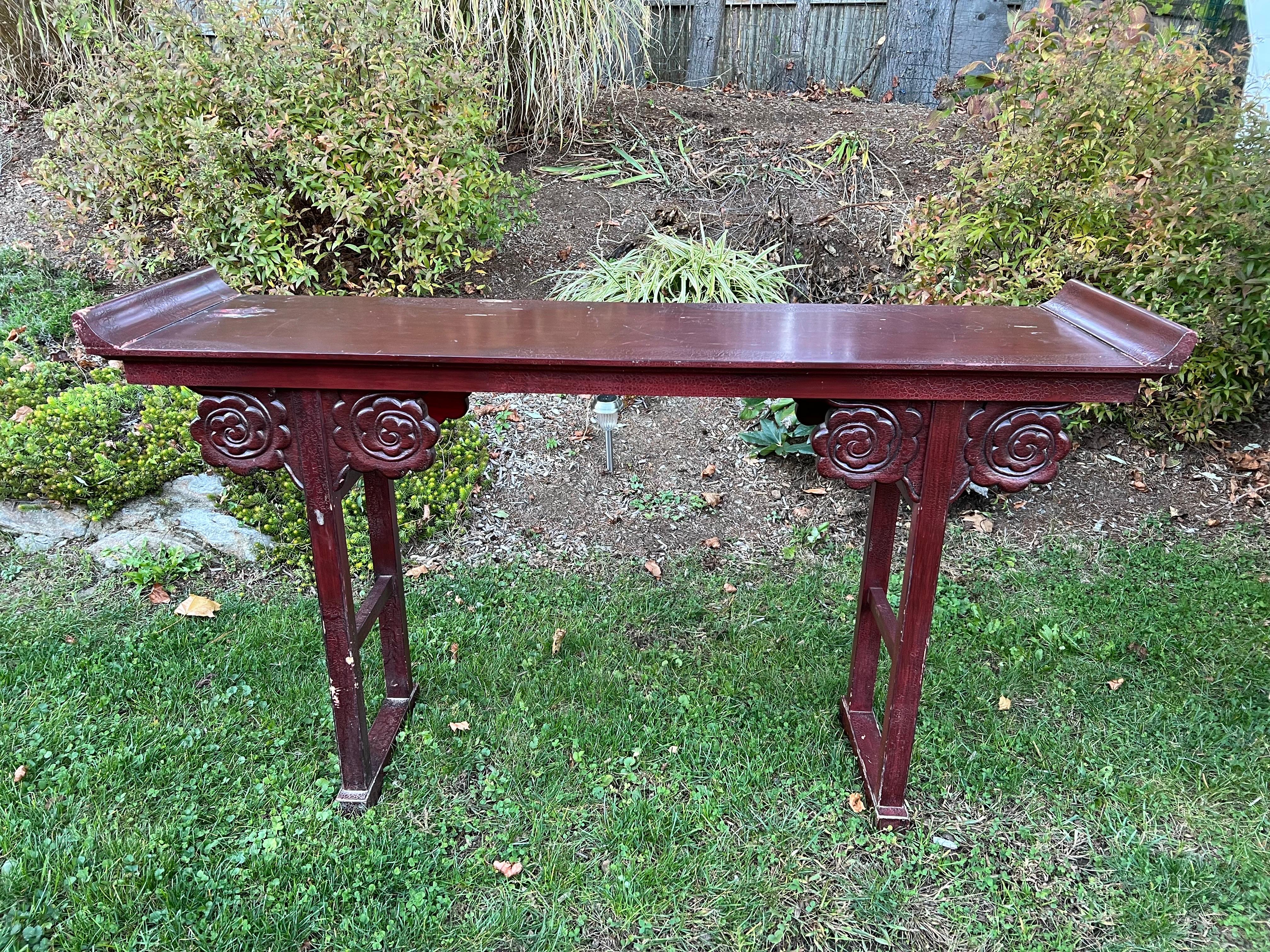 Anglo-Japanese Vintage Asian Style Console Table