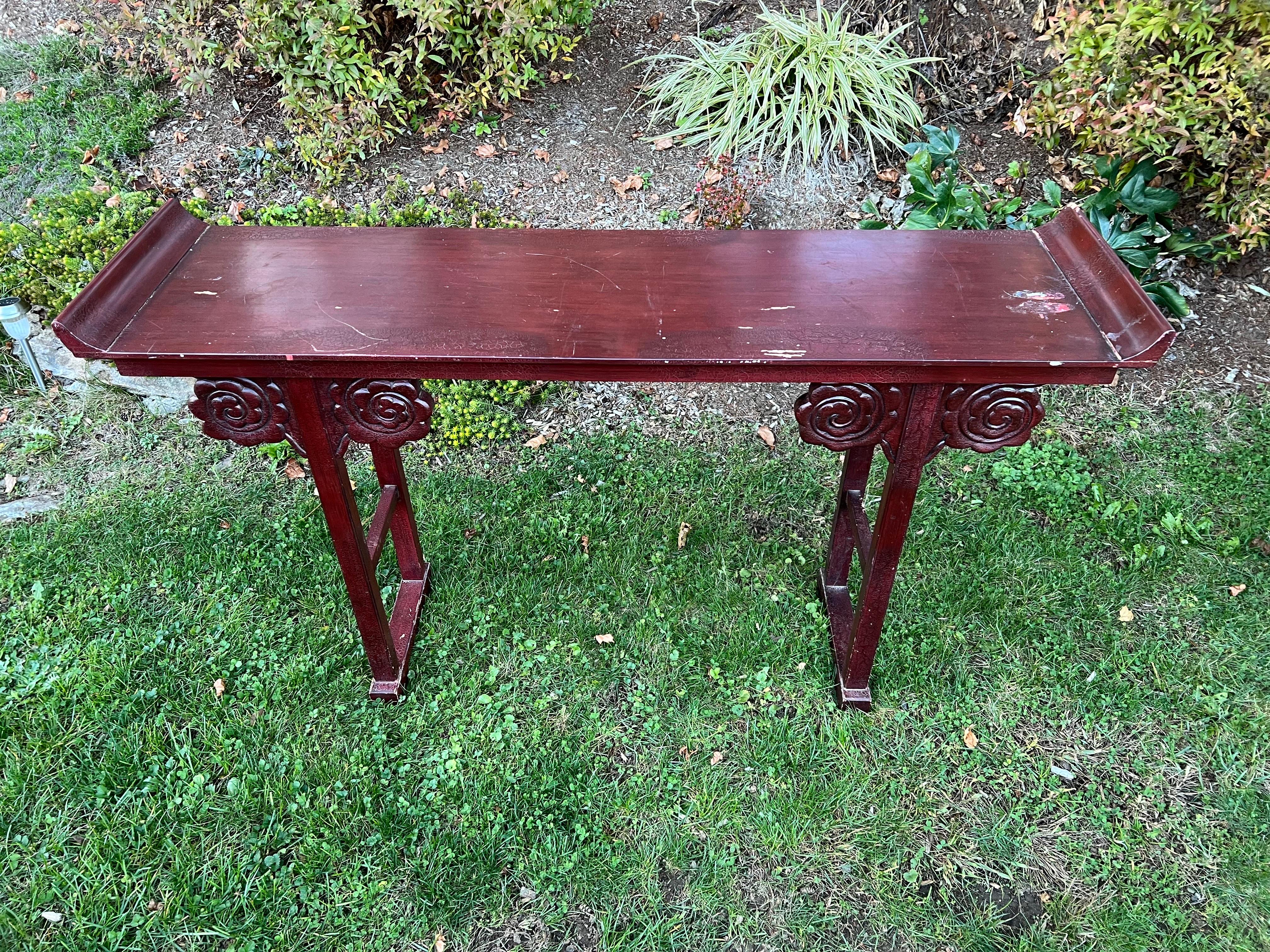 Late 20th Century Vintage Asian Style Console Table