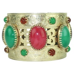 Bracciale vintage con finti cabochon in stile Asian Style