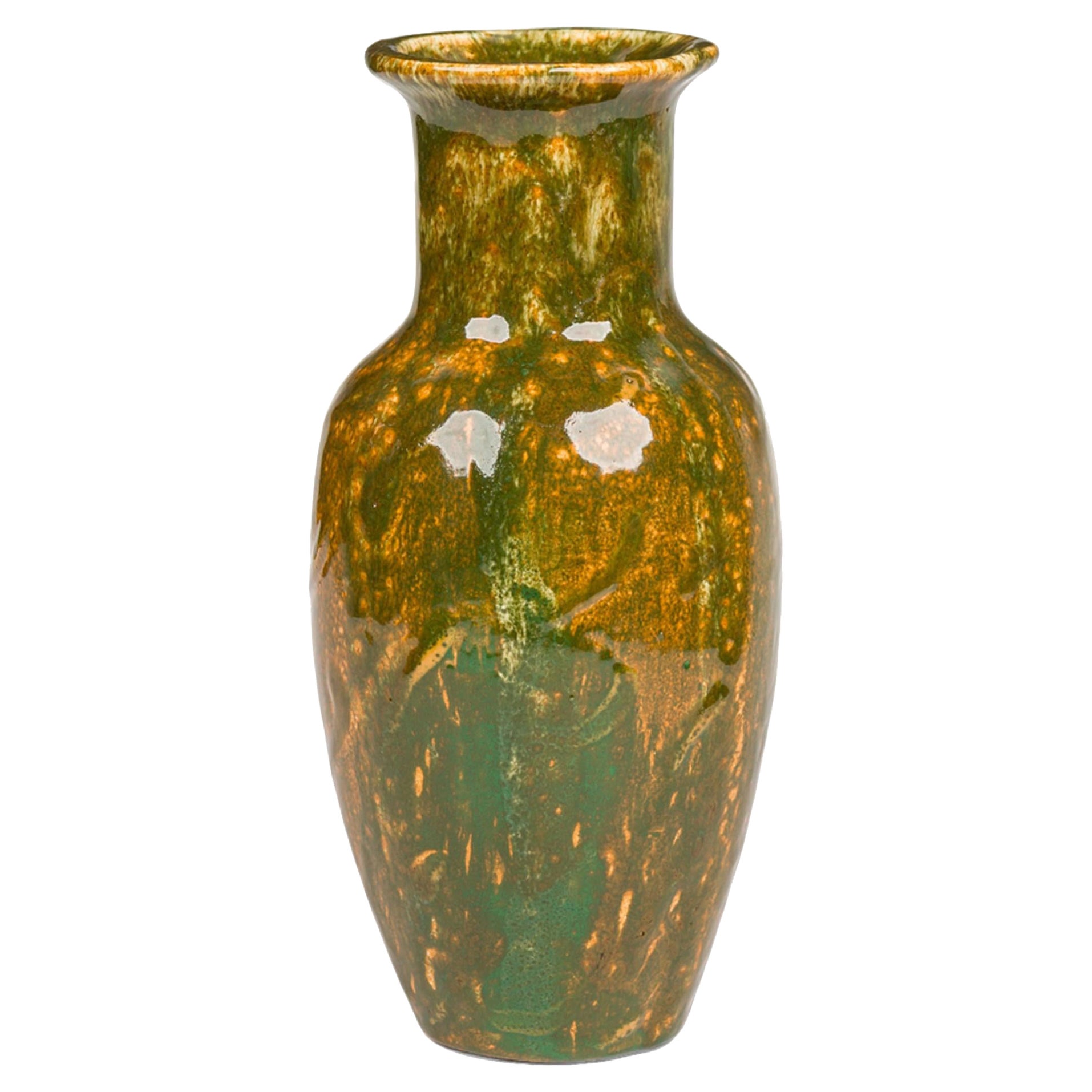 Vintage Asian style Green Ceramic Vase