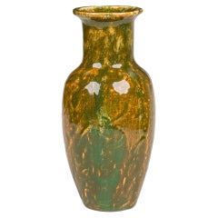 Vintage Asian style Green Ceramic Vase