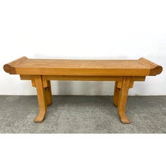 Vintage Asian Style Solid Oak Altar Console Table