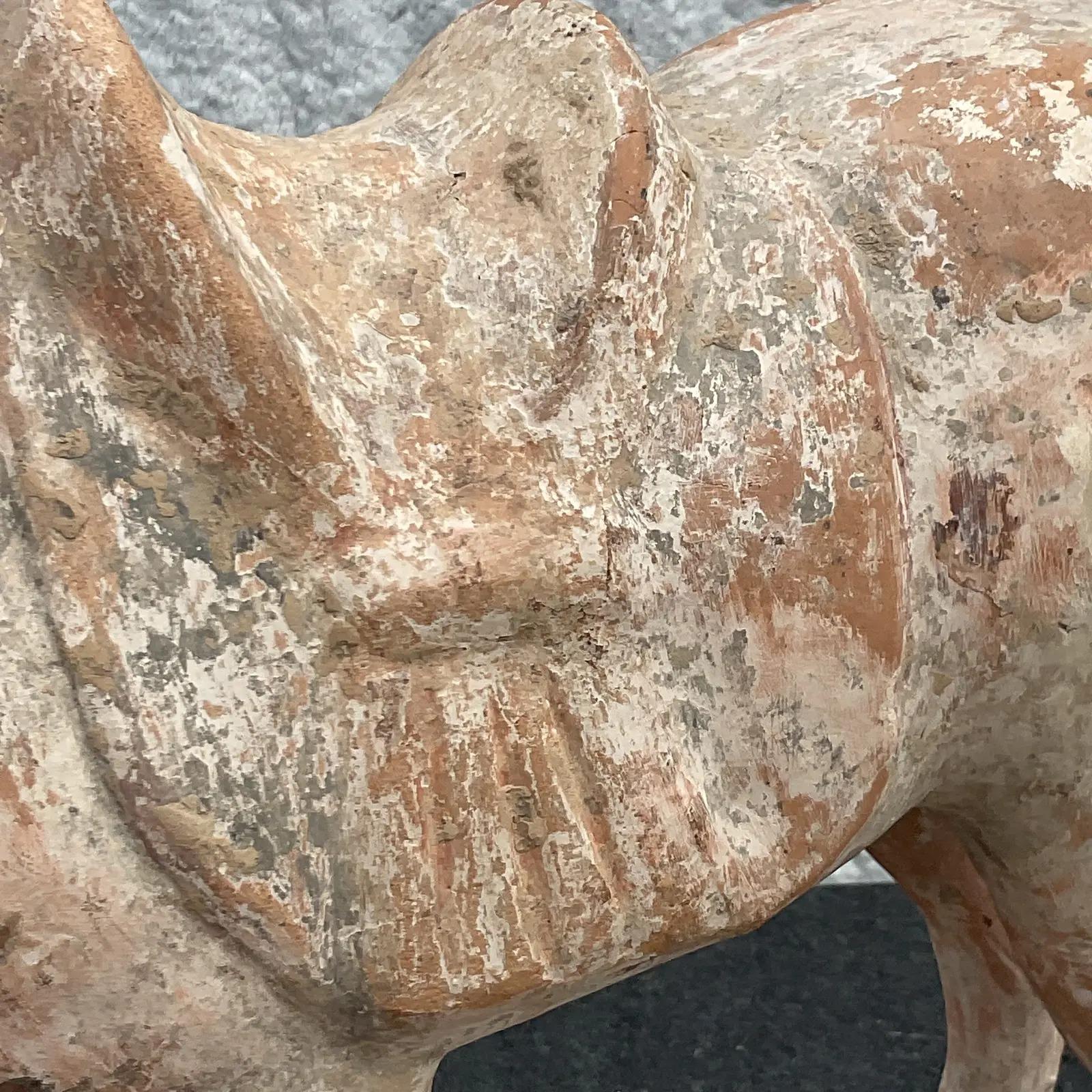 Vintage Asian Terra Cotta 19th Century Tang Dynasty Horse For Sale 7