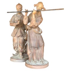 Pareja de Terracota Asiática Vintage - Set de 2