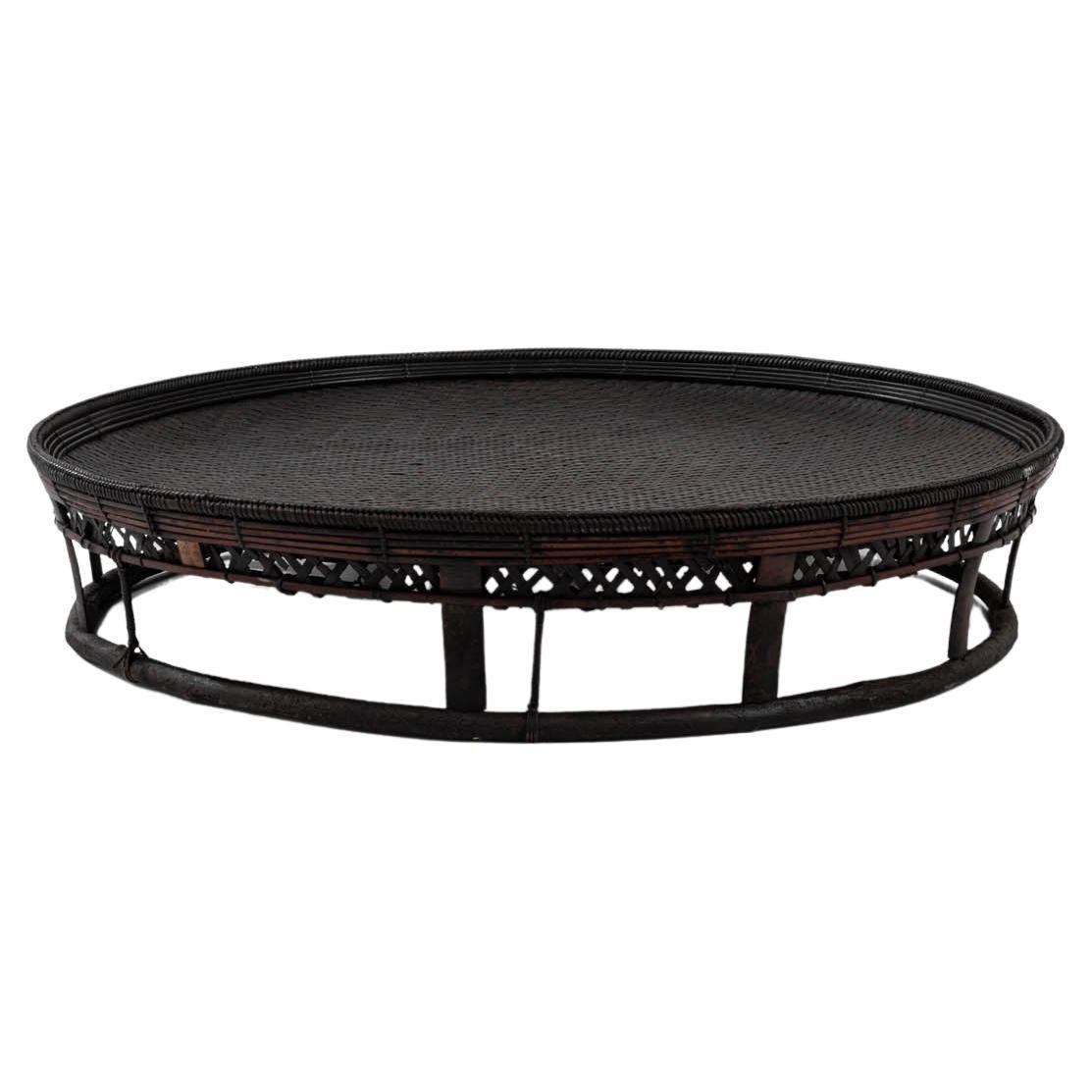 Vintage Asian Wicker Coffee Table  For Sale