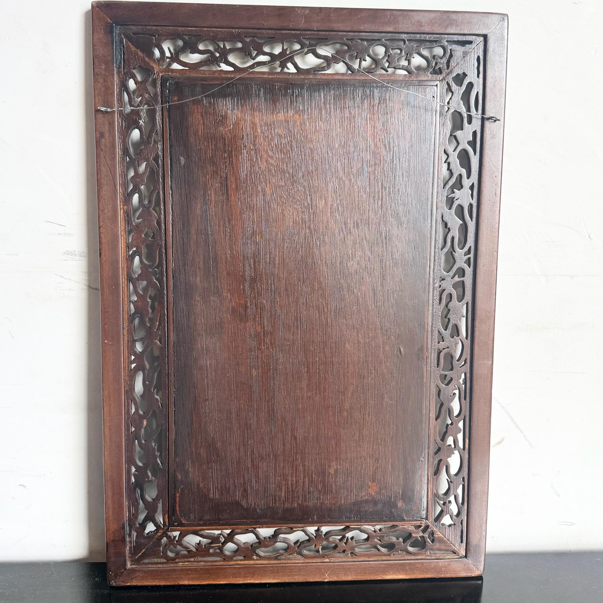 Asiatisches geschnitztes Vintage-Holz-Paneel im Angebot 4