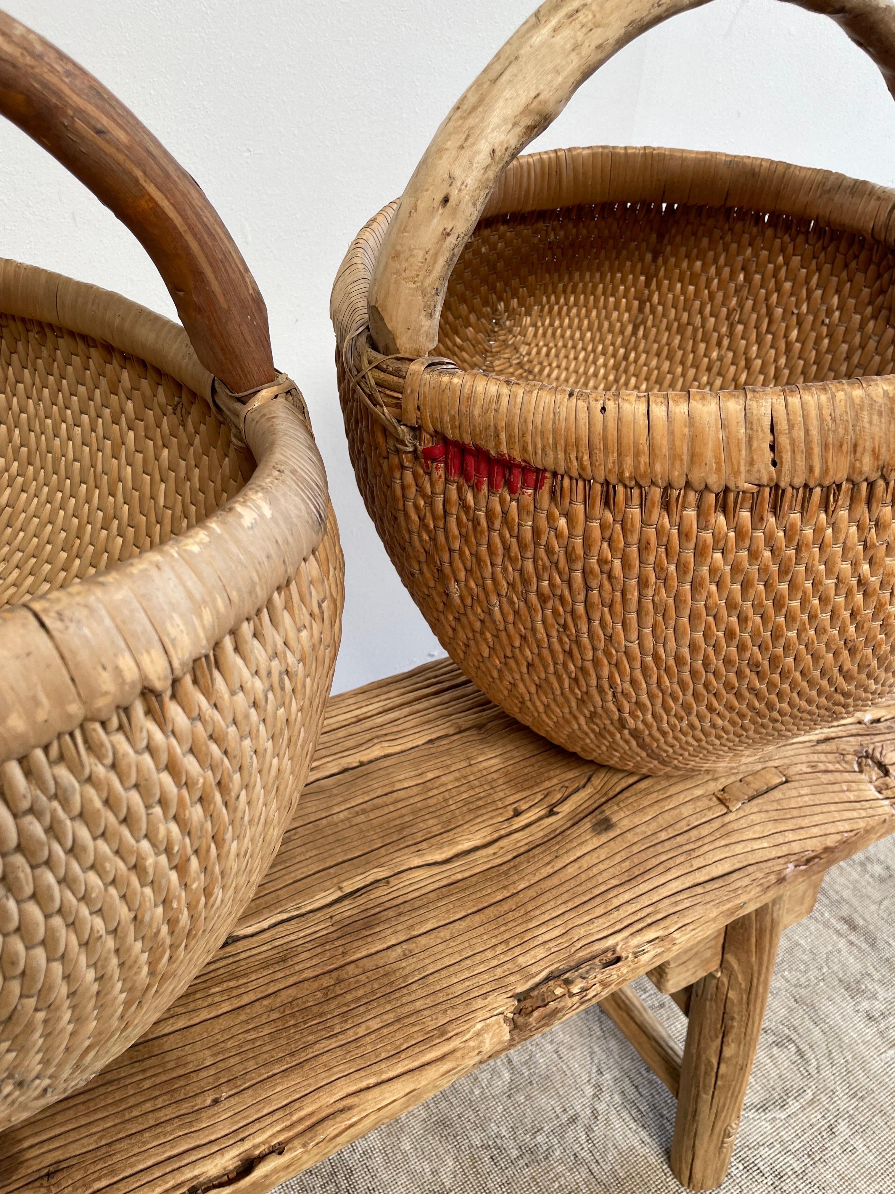 Vintage Asian Woven Baskets For Sale 7