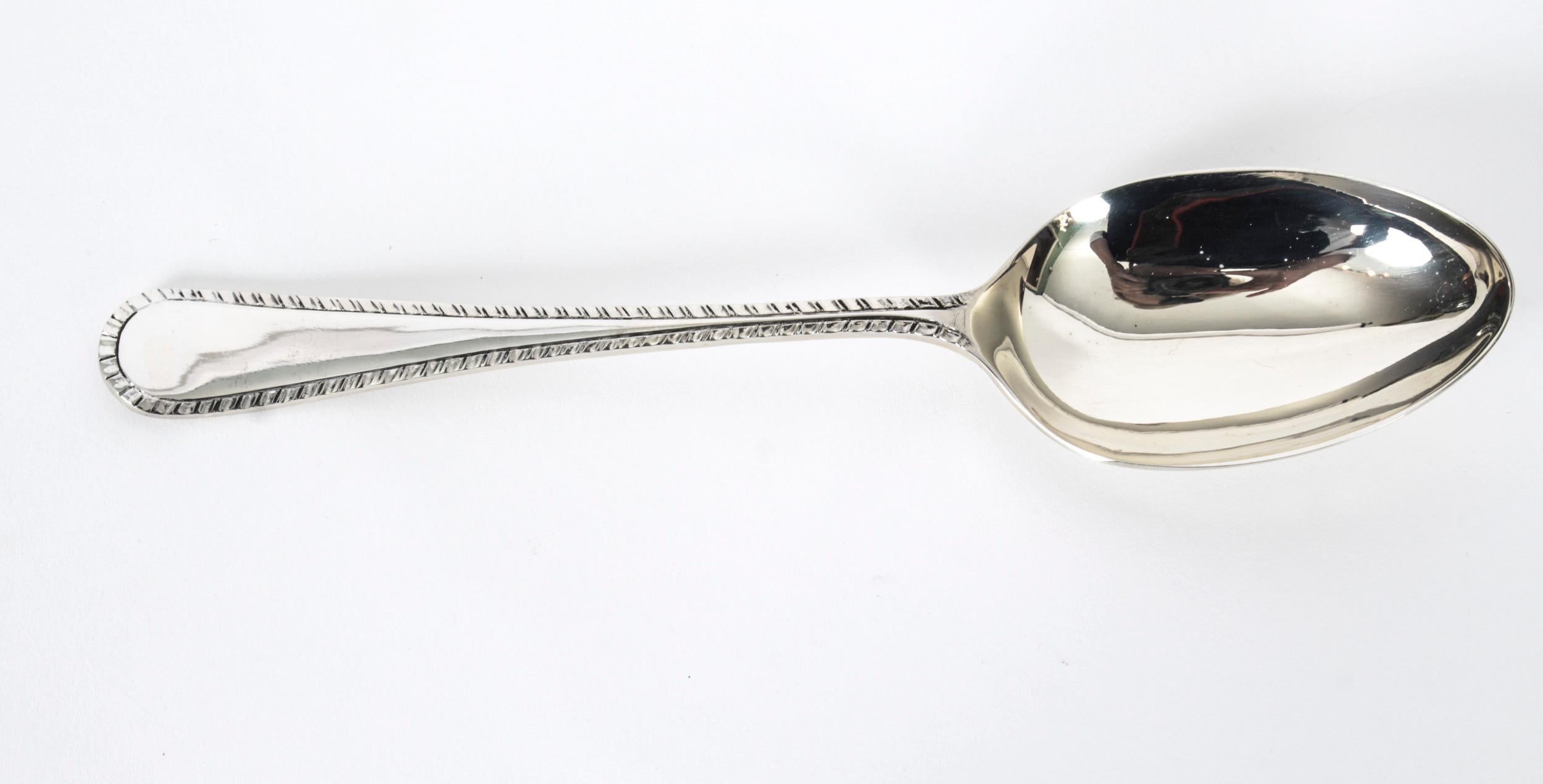Couverts en argent sterling vintage Asprey 12 Place Canteen datés de 1974, 20ème siècle 1