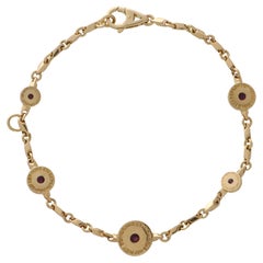 Asprey Bracelet vintage 167 boutons en or jaune 18 carats avec améthyste