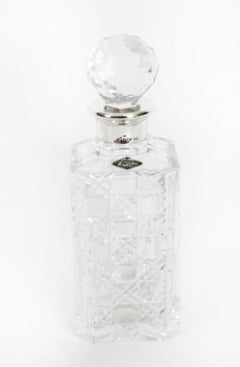 Vintage Asprey & Co Cut Crystal Sterling Silver Mounted Decanter 20th Century