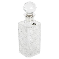 Vintage Asprey & Co Cut Crystal Sterling Silver Mounted Decanter 20th Century