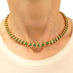 Vintage Asprey & Co. Collar Esmeralda Oro 18k Diamante