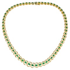Vintage Asprey & Co. Collar Esmeralda Oro 18k Diamante