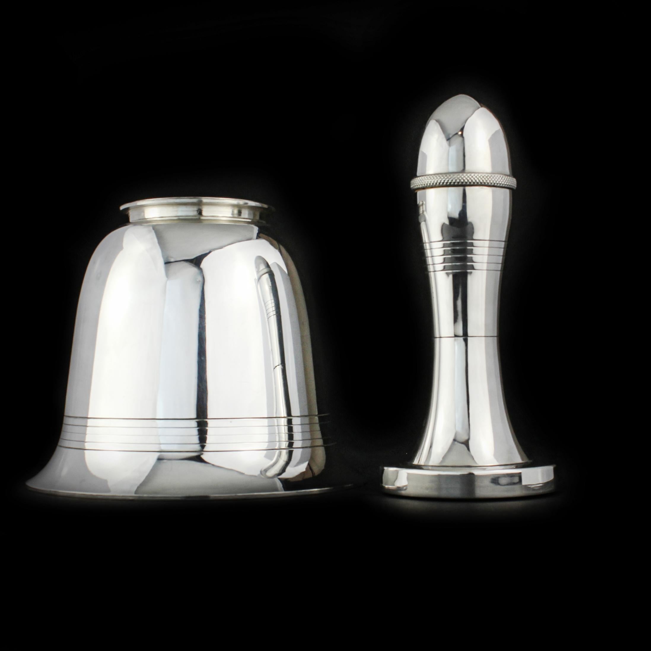 English Vintage Asprey & Co. Silver-Plated 'Bell' Cocktail Shaker