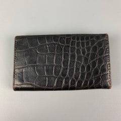 Vintage ASPREY Dark Brown Alligator Leather Key Holder