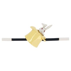 Vintage Asprey Rabbit in a Hat Brooch, c.1980s
