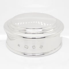 Vintage Asprey Round Raleigh Box in Sterling Silver, Large