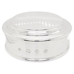Vintage Asprey Round Raleigh Box in Sterling Silver, Large