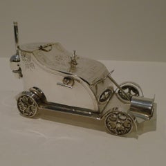 Vintage Asprey Tetera para coche bañada en plata, C.1950