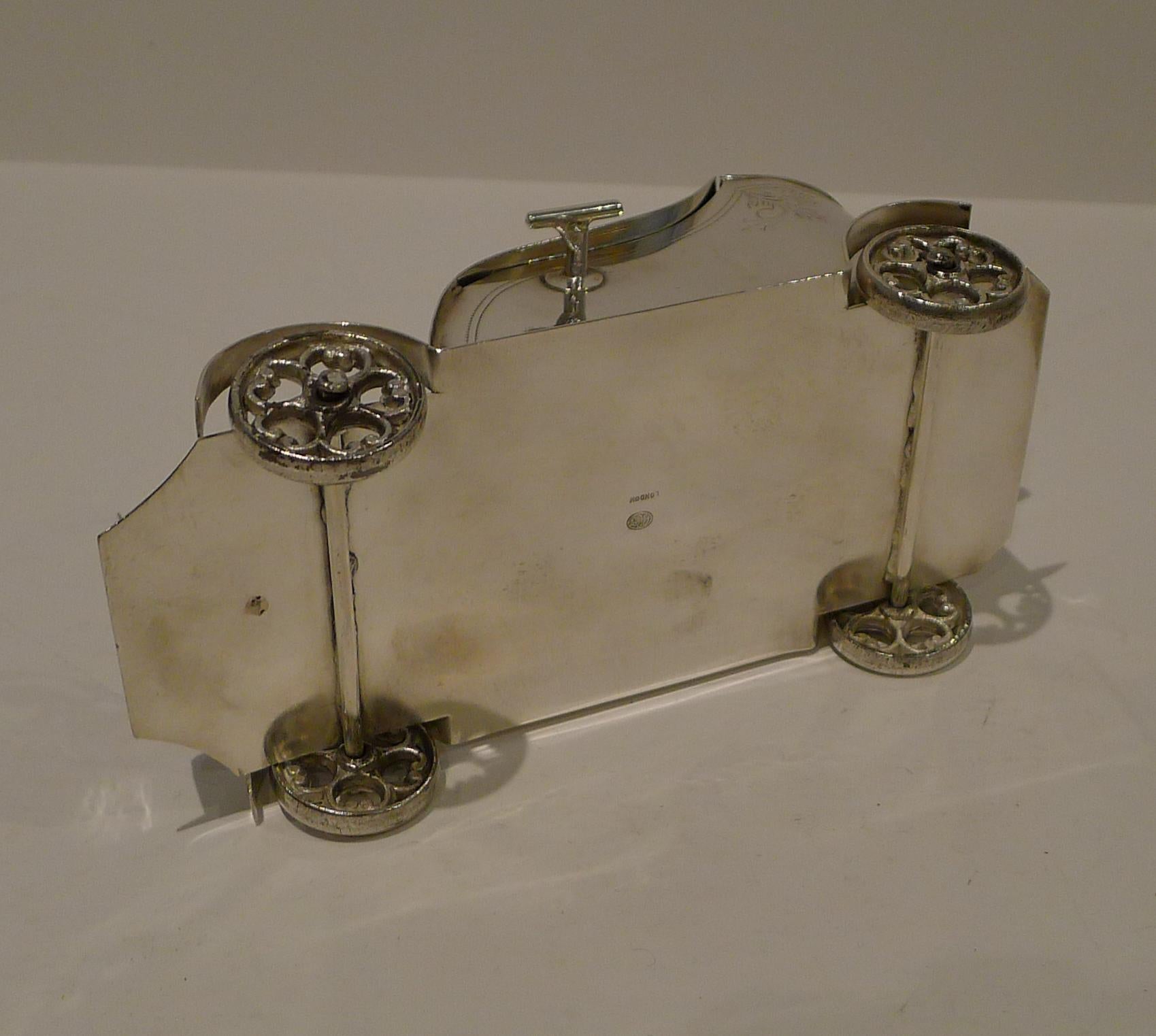 Mid-20th Century Vintage Asprey Silver Plated Car Tea Caddy, C.1950