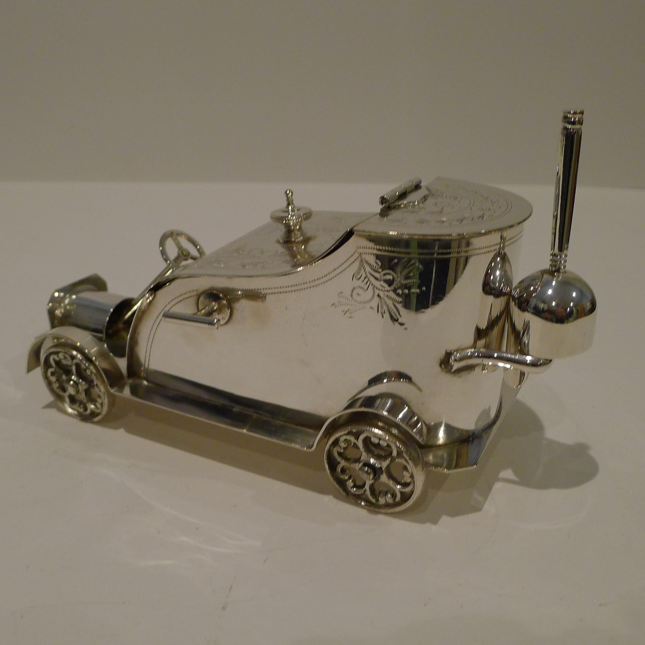 Vintage Asprey Silver Plated Car Tea Caddy, C.1950 2