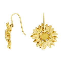 Vintage Asprey Sunflower Earrings, c.1980s